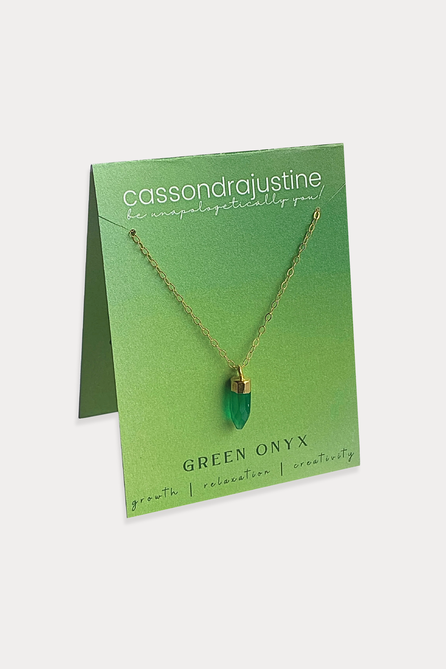 Green Onyx Crystal Intention Pendant