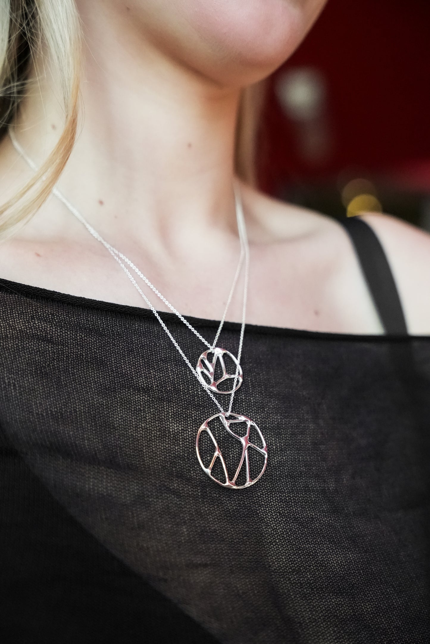 Medium Courage Pendant Necklace in Gold Plated Brass