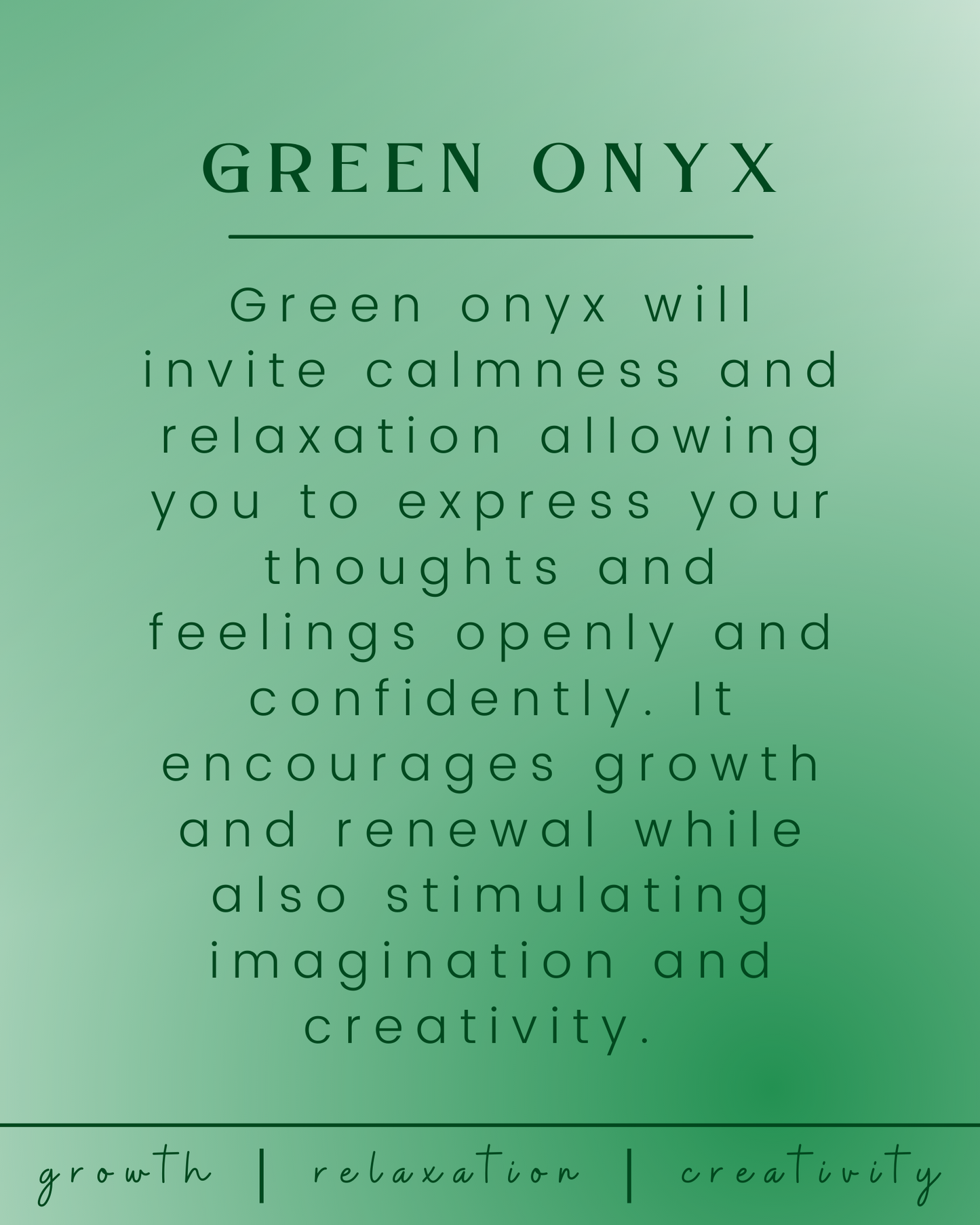 Green Onyx Crystal Intention Pendant