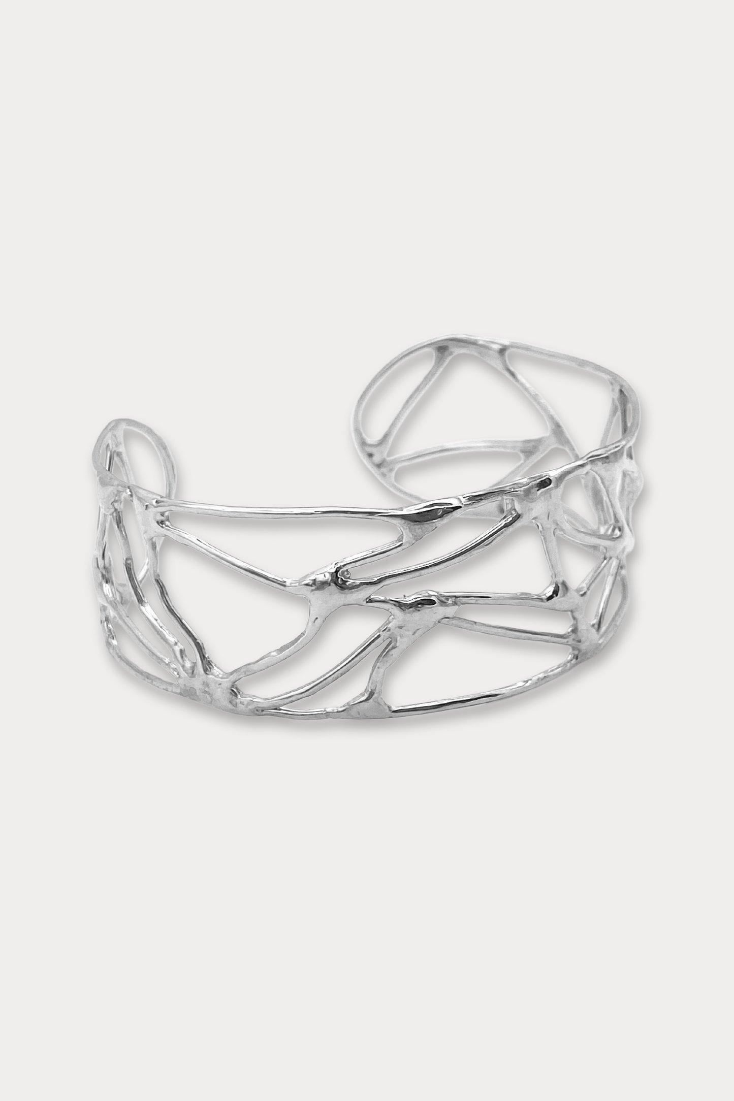 Wide Courage Cuff Bracelet in Sterling Silver