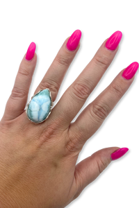 Larimar Courage Ring in Sterling Silver