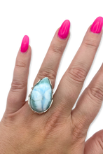 Load image into Gallery viewer, Larimar Courage Ring in Sterling Silver
