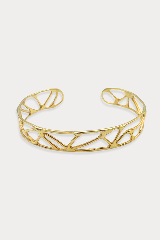 Courage Cuff Bracelet in Gold Plated Brass