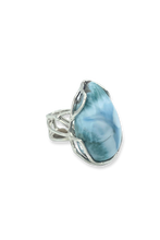 Load image into Gallery viewer, Larimar Courage Ring in Sterling Silver