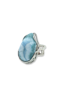Larimar Courage Ring in Sterling Silver