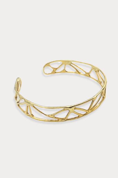 Courage Cuff Bracelet in Gold Plated Brass