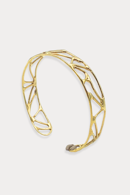 Courage Cuff Bracelet in Gold Plated Brass