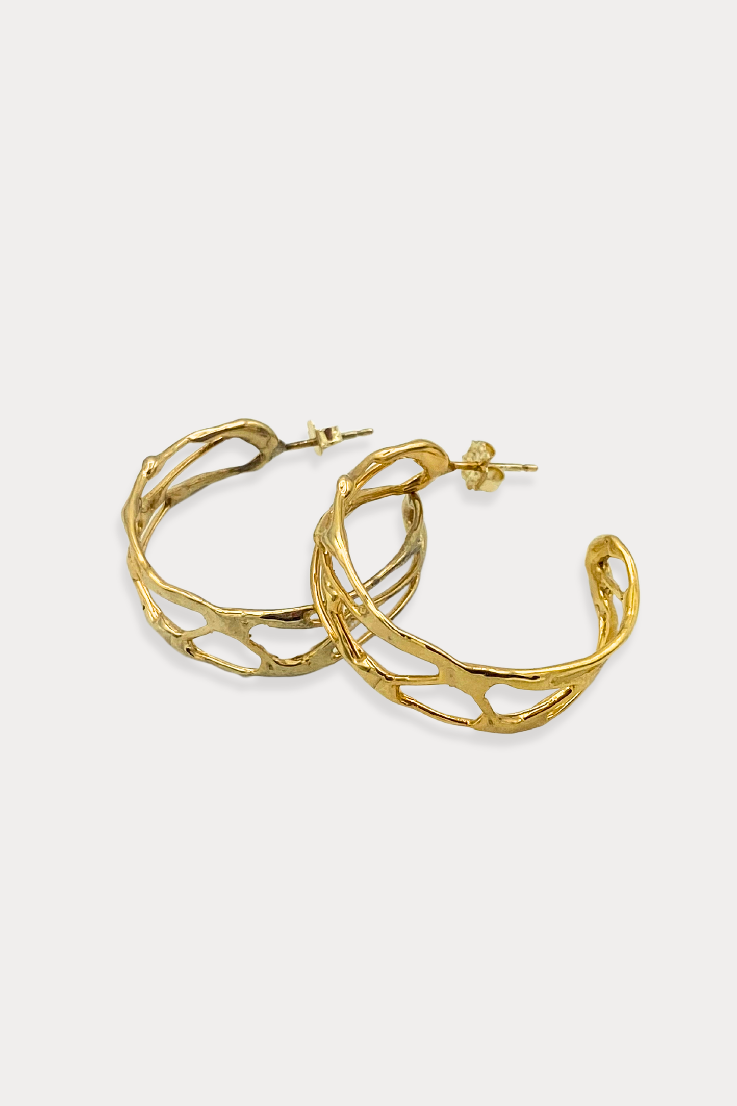 Medium Courage Hoop in Gold Plated Brass