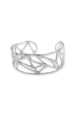 Load image into Gallery viewer, Wide Courage Cuff Bracelet in Sterling Silver