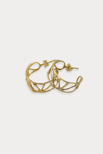 Mini Courage Hoop in Gold Plated Brass