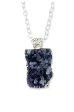 Load image into Gallery viewer, Amethyst Courage Statement Necklace in Sterling Silver