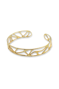 Courage Cuff Bracelet in Gold Plated Brass