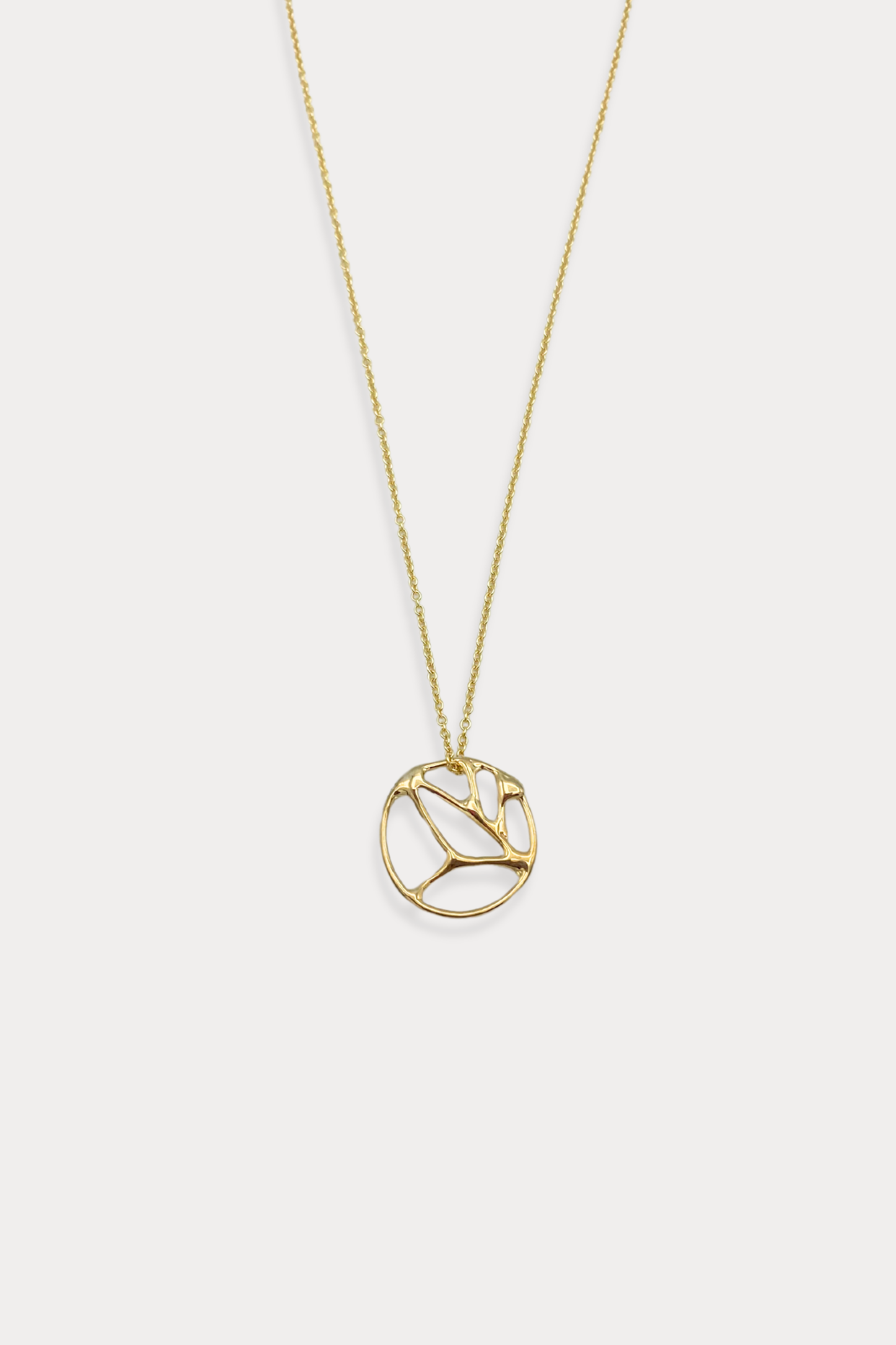 Medium Courage Pendant Necklace in Gold Plated Brass