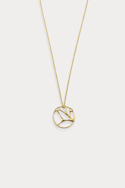 Medium Courage Pendant Necklace in Gold Plated Brass