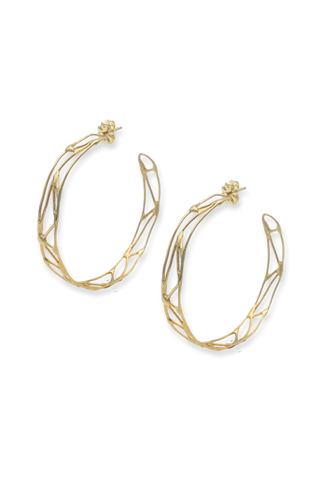 Large Courage Hoop in Gold Plated Brass