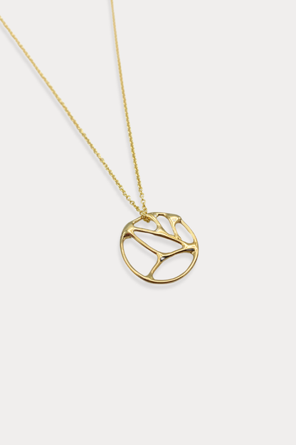 Medium Courage Pendant Necklace in Gold Plated Brass