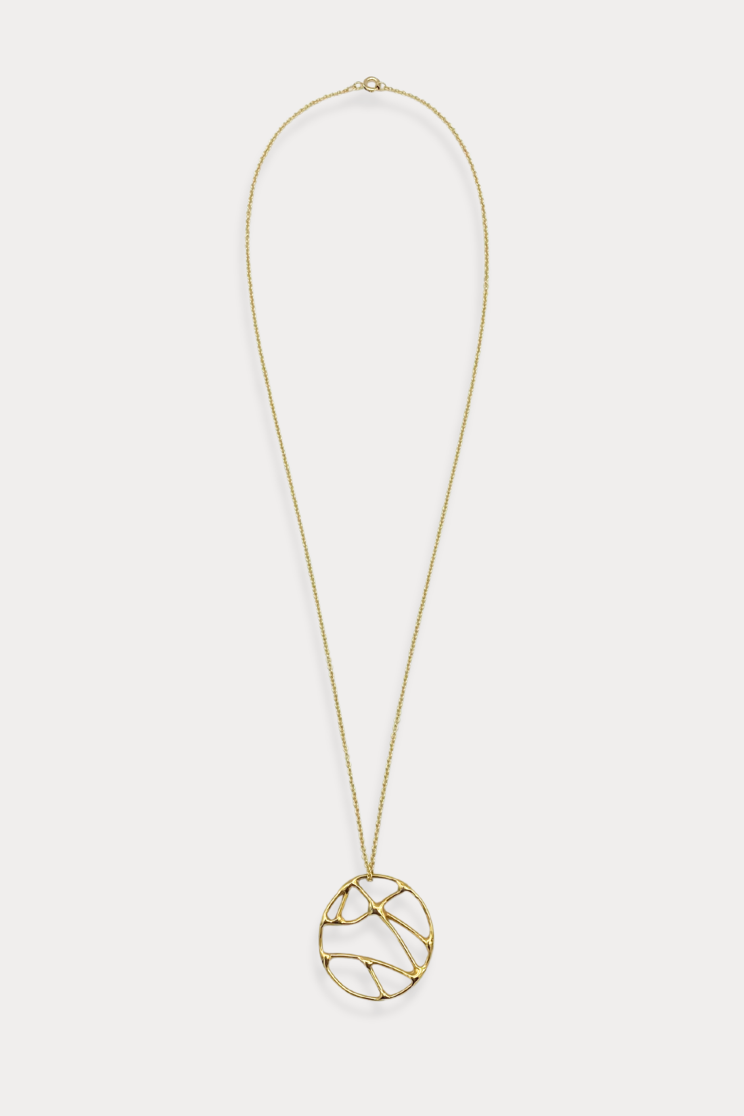 Large Courage Pendant Necklace in Gold Plated Brass