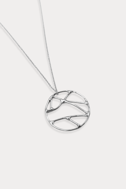 Large Courage Pendant Necklace in Sterling Silver