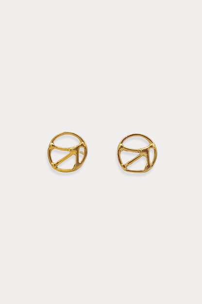 Courage Stud Earring in Gold Plated Brass