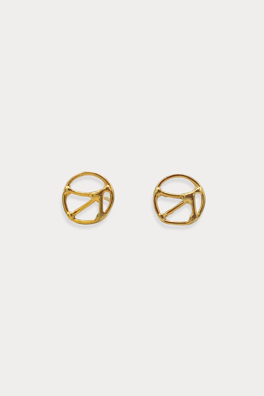 Courage Stud Earring in Gold Plated Brass