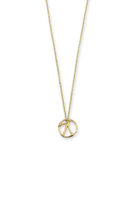 Mini Courage Pendant Necklace in Gold Plated Brass