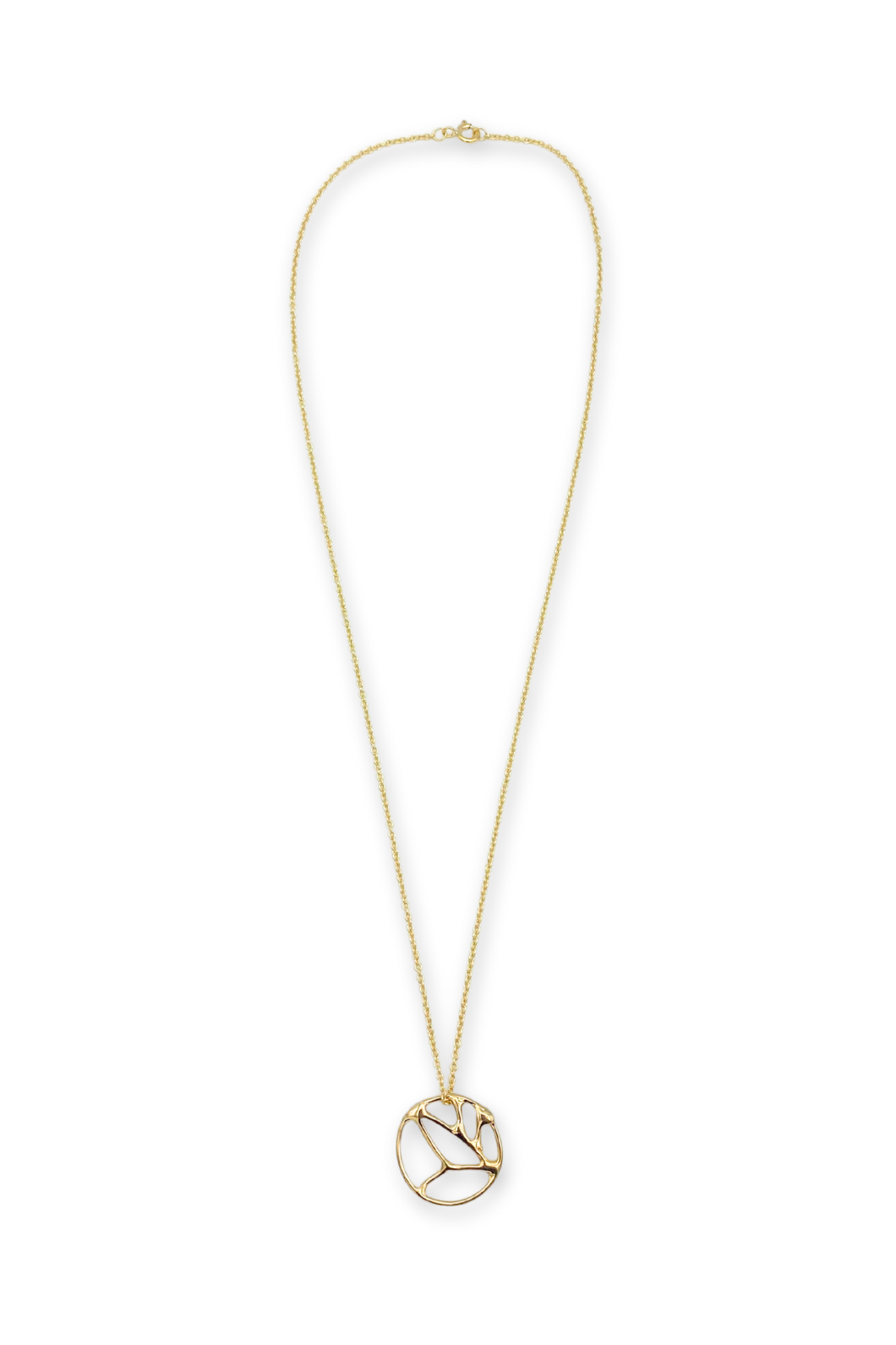 Medium Courage Pendant Necklace in Gold Plated Brass