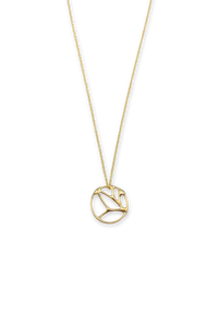 Medium Courage Pendant Necklace in Gold Plated Brass