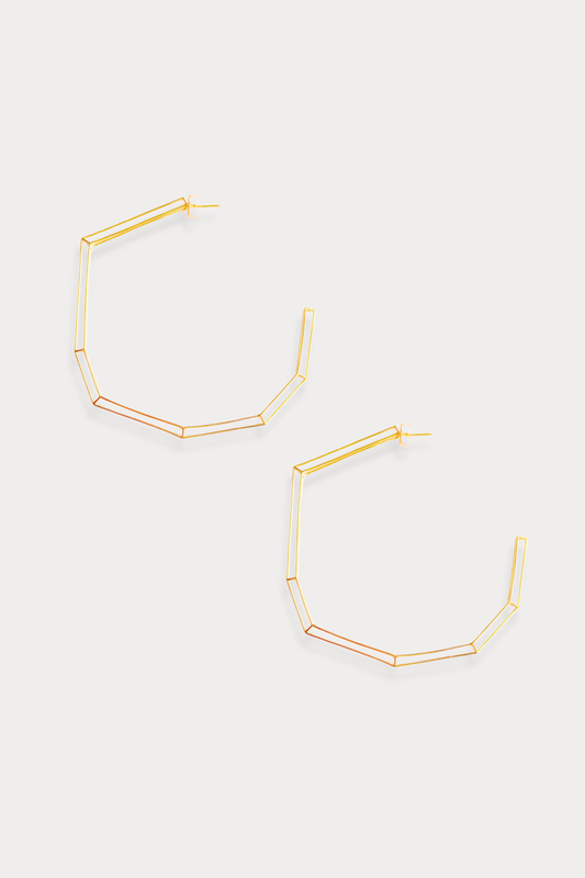 18K Gold Plated Brass "Strength Hoops" in Extra Large