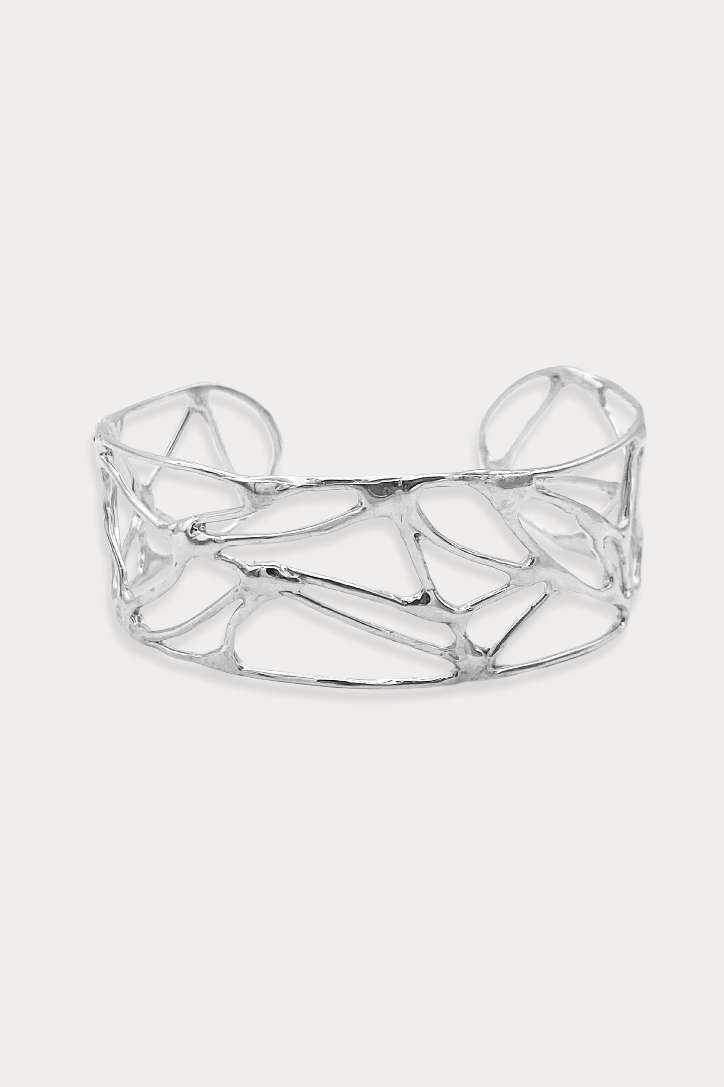 Wide Courage Cuff Bracelet in Sterling Silver