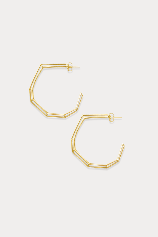 18K Gold Plated Brass "Strength Hoops" in Large