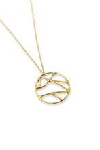 Load image into Gallery viewer, Large Courage Pendant Necklace in Gold Plated Brass