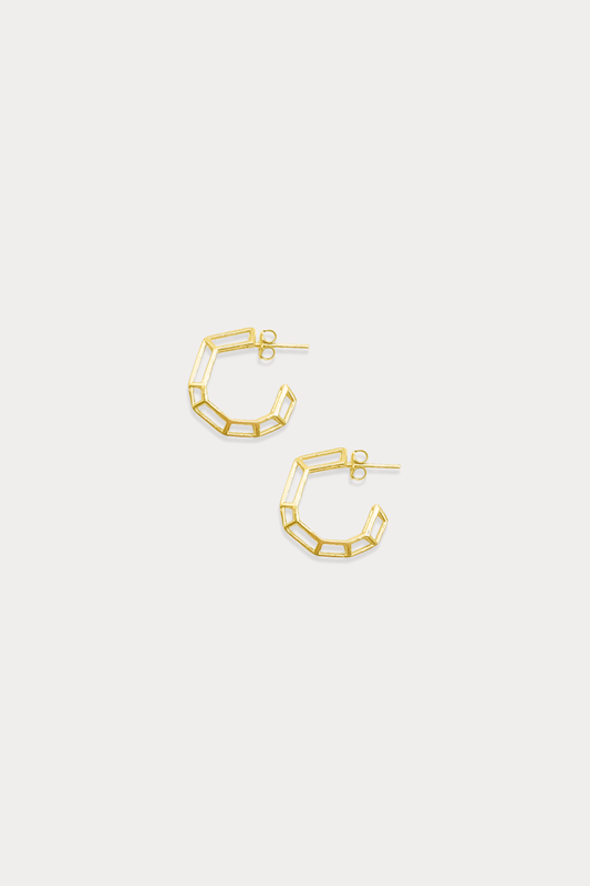 18K Gold Plated Brass "Strength Hoops" in Mini