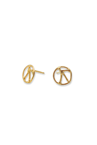 Courage Stud Earring in Gold Plated Brass
