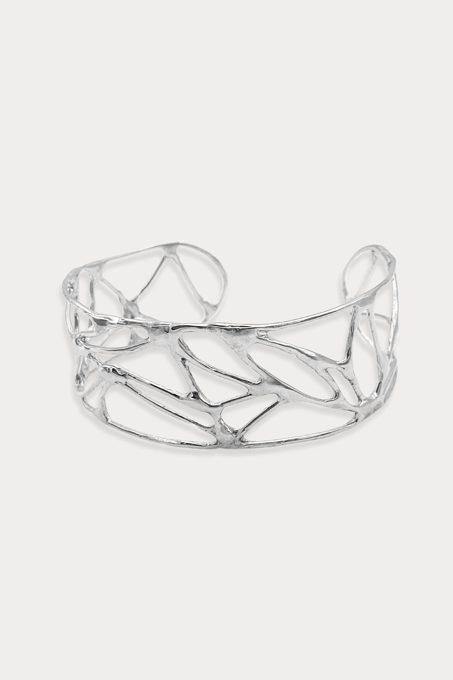 Wide Courage Cuff Bracelet in Sterling Silver