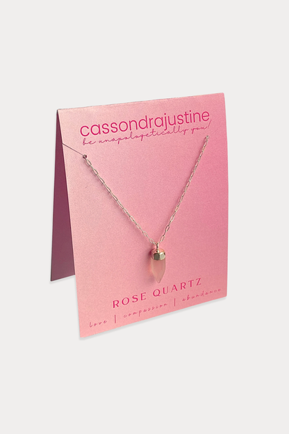 Rose Quartz Crystal Intention Pendant