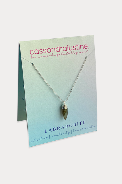 Labradorite Crystal Intention Pendant