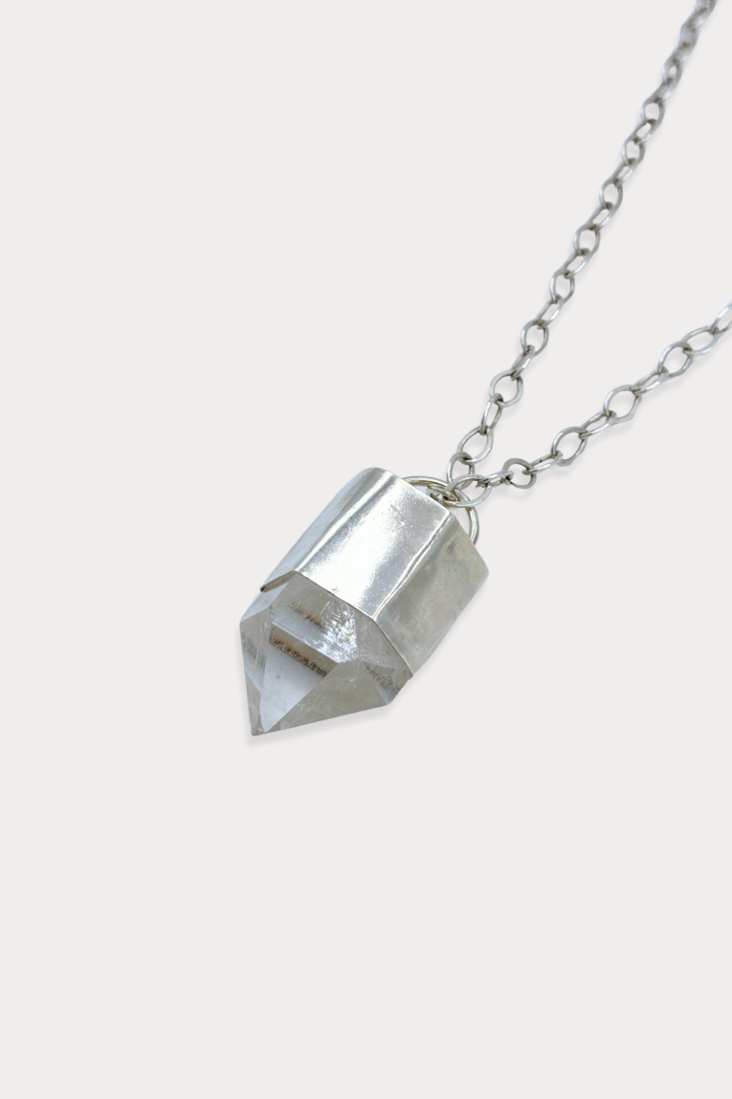 XL Quartz Protection Crystal Pendant Necklace 001