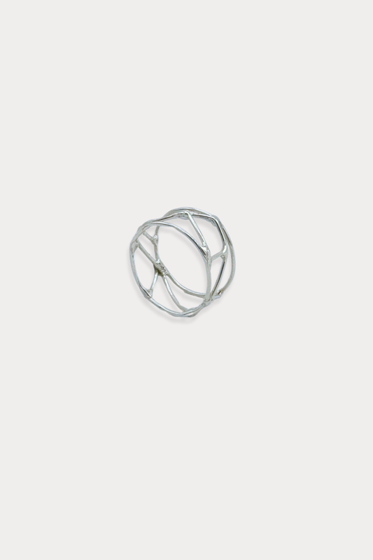 Organic Courage Ring Band in Sterling Silver