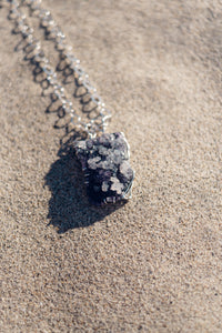 Amethyst Courage Statement Necklace in Sterling Silver
