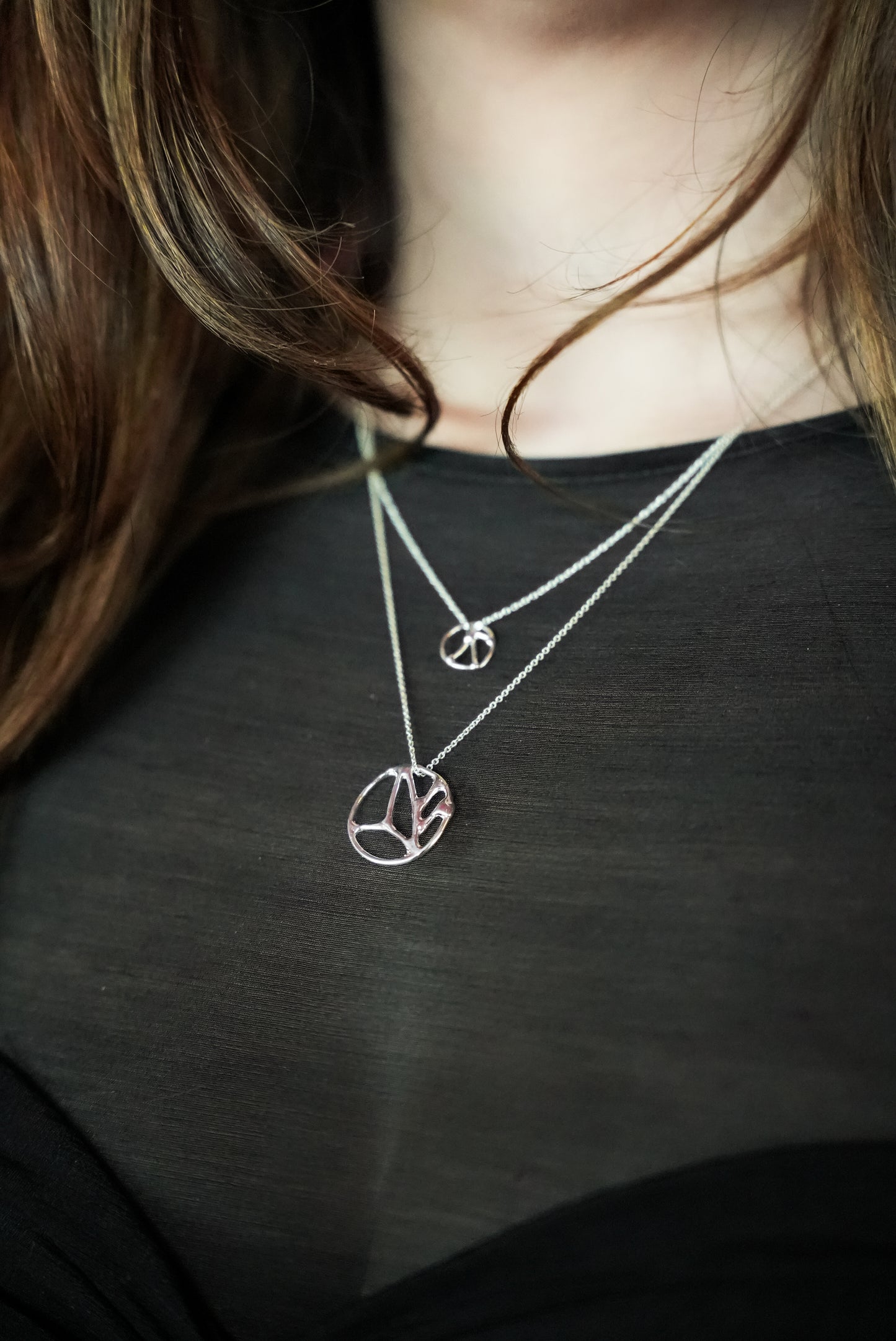 Medium Courage Pendant Necklace in Gold Plated Brass