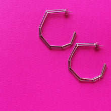 Load image into Gallery viewer, Sterling Silver &quot;Strength Hoops&quot; in Large