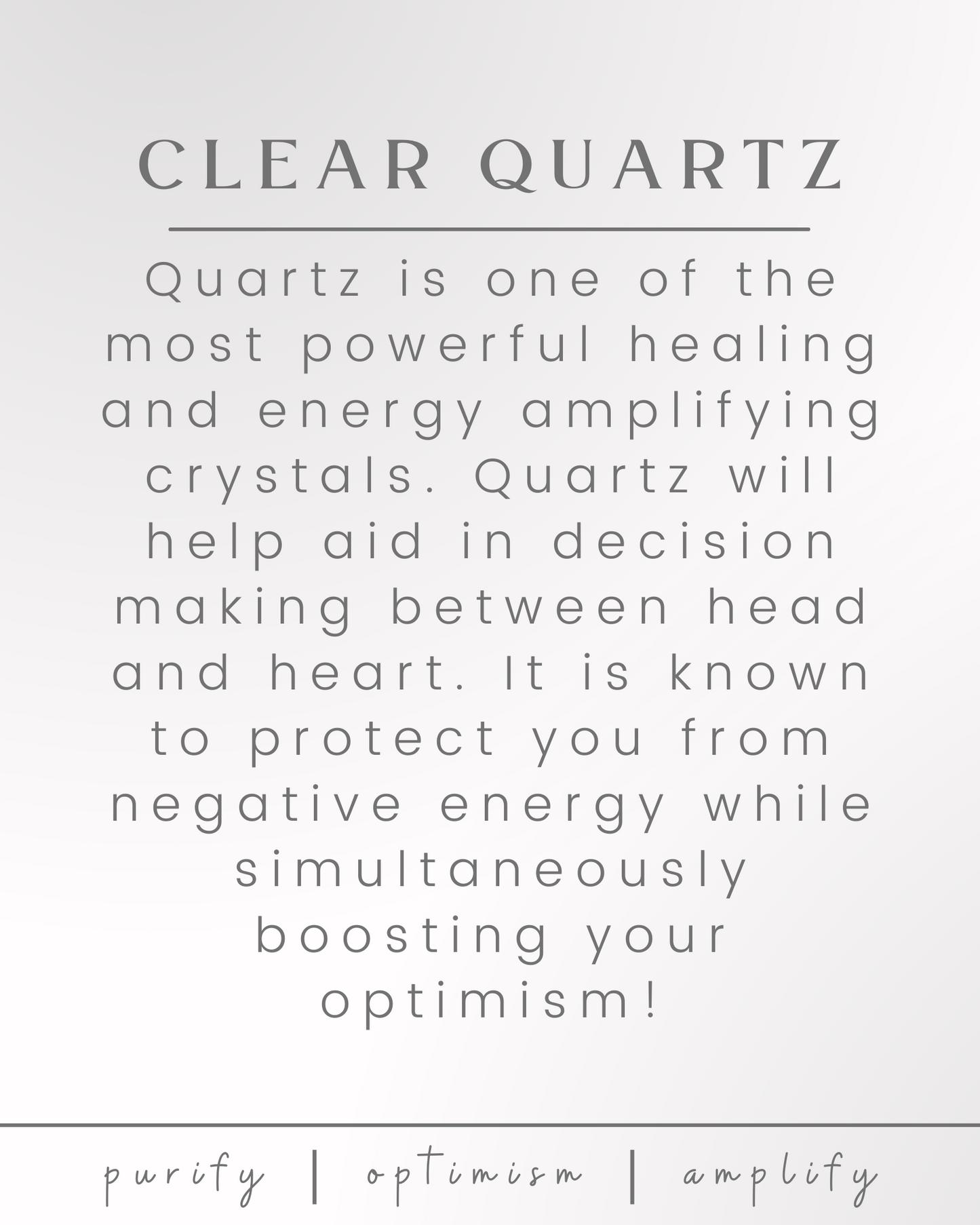 Clear Quartz Crystal Intention Pendant