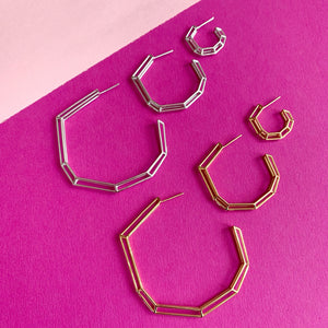 18K Gold Plated Brass "Strength Hoops" in Large