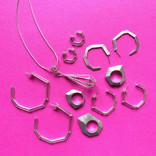 Load image into Gallery viewer, Sterling Silver &quot;Strength Hoops&quot; in Medium