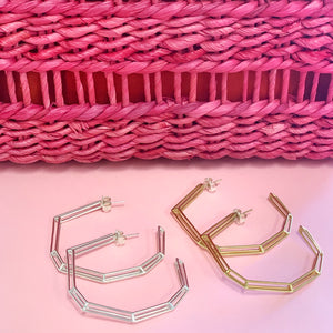 18K Gold Plated Brass "Strength Hoops" in Large
