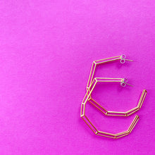 Load image into Gallery viewer, 18K Gold Plated Brass &quot;Strength Hoops&quot; in Large