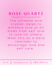 Load image into Gallery viewer, Rose Quartz Crystal Intention Pendant