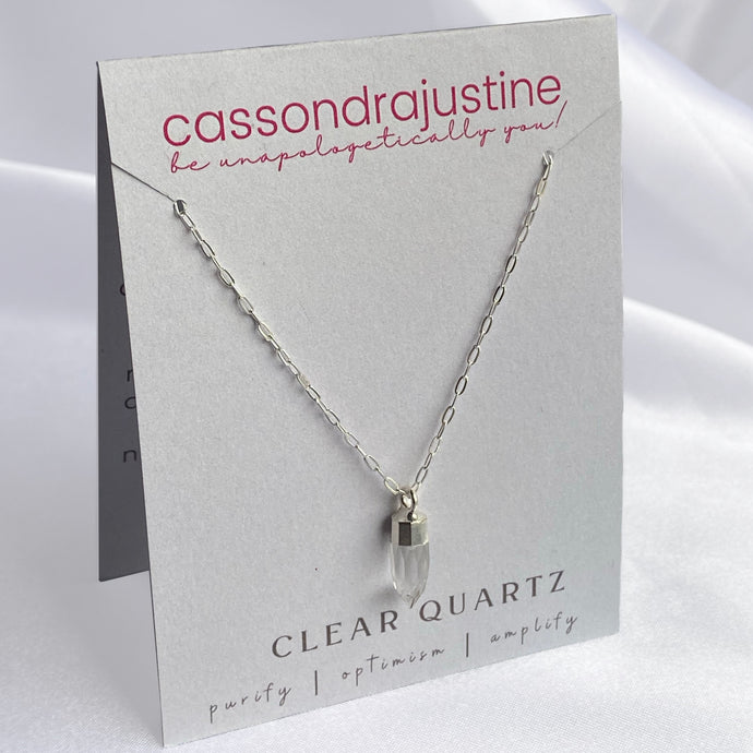 Clear Quartz Crystal Intention Pendant