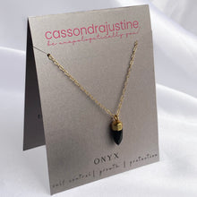 Load image into Gallery viewer, Onyx Crystal Intention Pendant